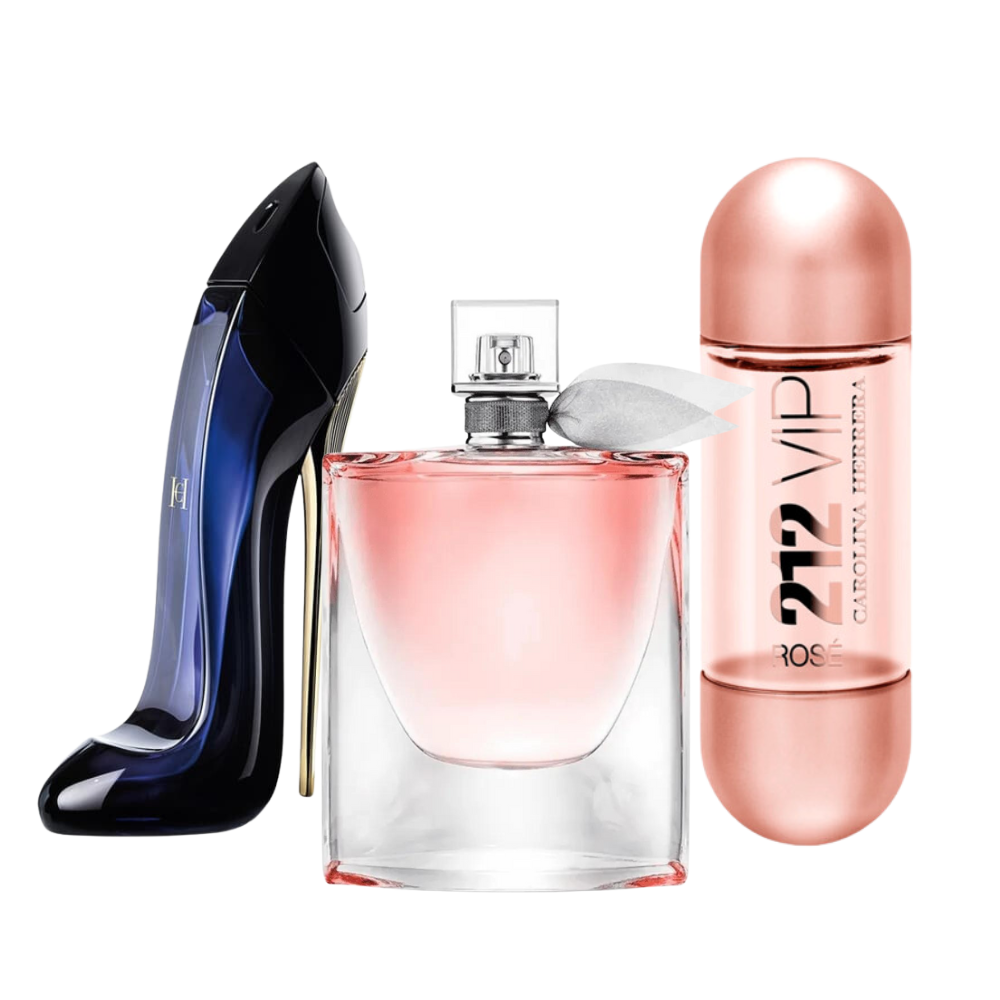 3 Parfums Carolina Herrera GOOD GIRL, Lancôme LA VIE EST BELLE et Carolina Herrera 212 VIP ROSÉ 100ml (Eau de Parfum)