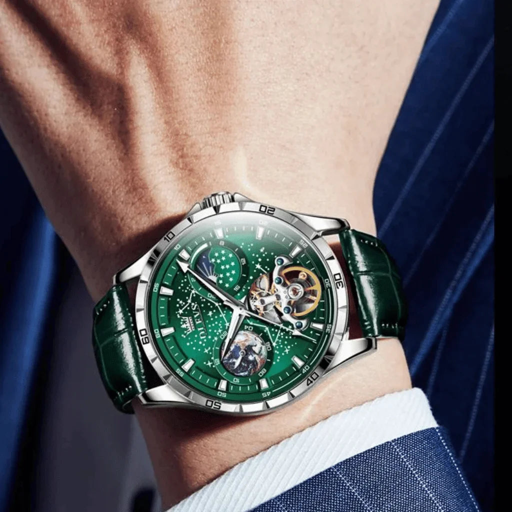 Olevs Montre Homme Luxe Tours | Verte