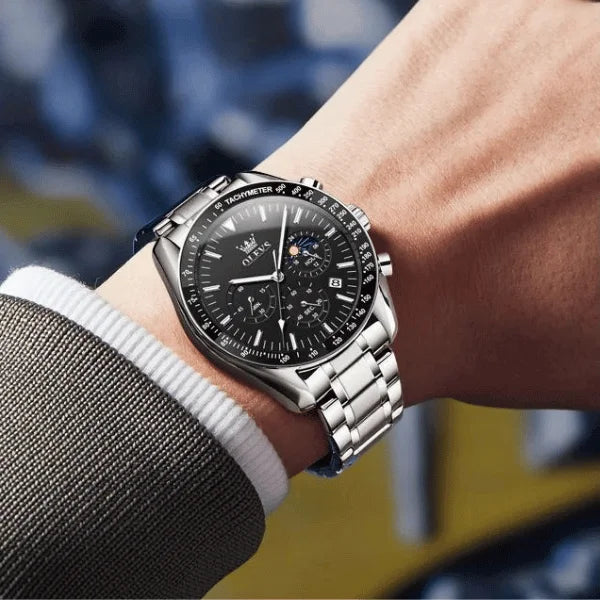 Olevs Montre Homme Chronographe Amiens | Noire