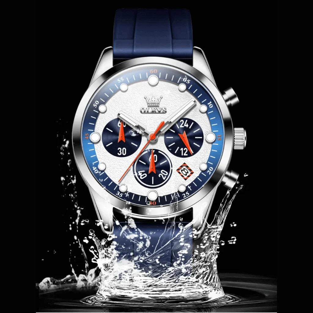 Olevs Montre Homme Sportive Marseille | Bleue